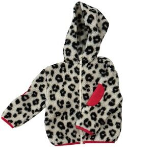 Old Navy Kids Leopard Print Hoodie with Red Details